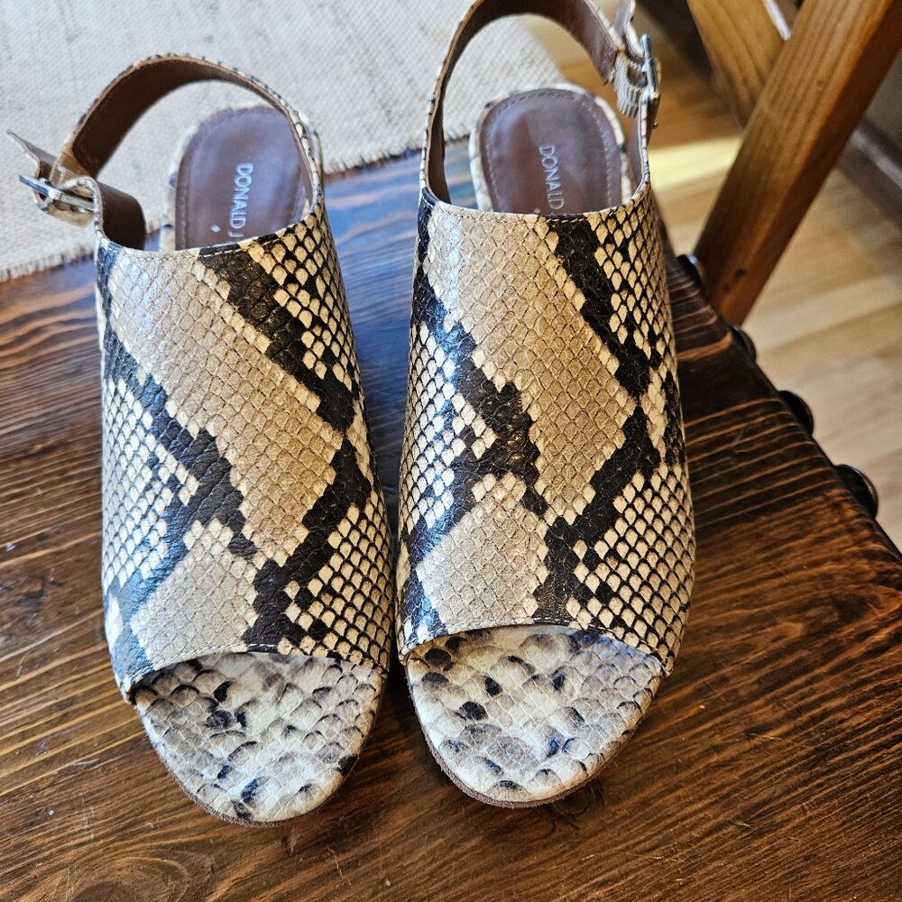 Donald J Pliner Snake-Embossed Leather Sandals